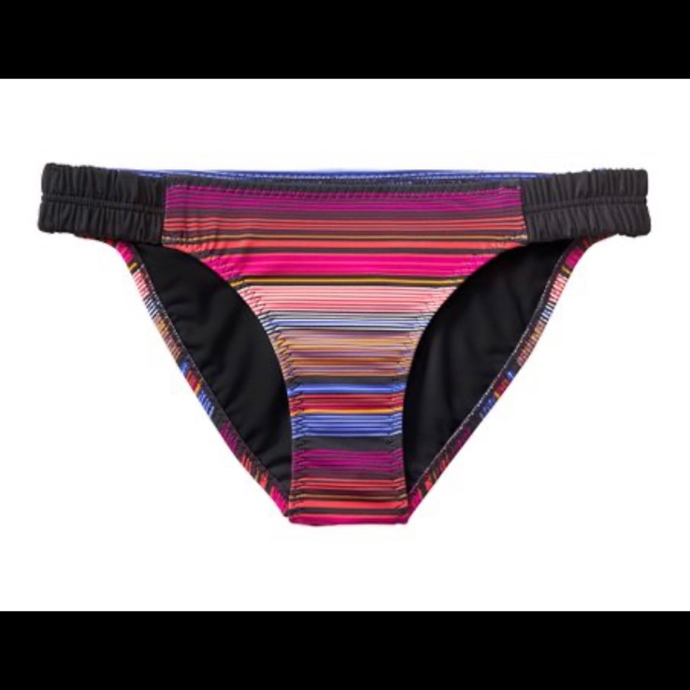 Athleta Capri Striped Side Smocked Bikini Bottom- Medium